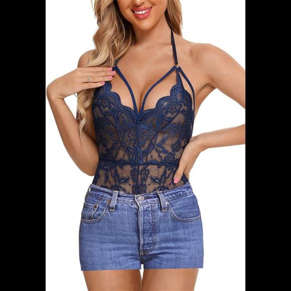 Women Lingerie Lace Bodysuit One Piece Babydoll Chemise Sleepwear